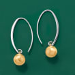 14kt Yellow Gold Bead Drop Earrings with Sterling Silver