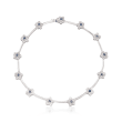 C. 1990 Vintage 2.00 ct. t.w. Sapphire and 2.00 ct. t.w. Diamond Floral Necklace in 18kt White Gold