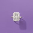 .33 ct. t.w. Pave Diamond Rectangle Ring in 14kt White Gold