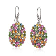 8.10 ct. t.w. Multicolored Tourmaline Drop Earrings with White Topaz Accents