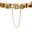 C. 1970 Vintage Opal and 2.25 ct. t.w. Garnet Slide Charm Bracelet with Diamond Accent in 14kt Yellow Gold