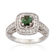 C. 2000 Vintage 1.30 ct. t.w. Diamond and .45 Carat Tourmaline Ring in 14kt White Gold