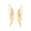 Italian 18kt Yellow Gold Curved Drop Earrings