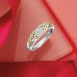 .25 ct. t.w. Diamond Chevron Ring in Sterling Silver and 14kt Yellow Gold