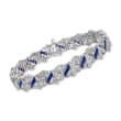 C. 1990 Vintage 3.00 ct. t.w. Sapphire and 2.20 ct. t.w. Diamond Bracelet in 18kt White Gold