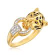 .10 ct. t.w. Diamond Cheetah Ring in 18kt Gold Over Sterling