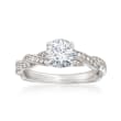 Simon G. .20 ct. t.w. Diamond Engagement Ring Setting in 18kt White Gold