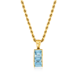 C. 1980 Vintage 3.00 ct. t.w. Sky Blue Topaz Pendant Necklace in 14kt Yellow Gold