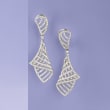 1.45 ct. t.w. Diamond Geometric Drop Earrings in 14kt White Gold 