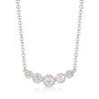 Gabriel Designs .10 ct. t.w. Graduated Diamond Necklace in 14kt White Gold