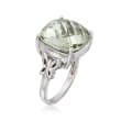 10.00 Carat Green Prasiolite Butterfly Ring in Sterling Silver