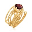 1.50 Carat Garnet Openwork Ring in 18kt Yellow Gold Over Sterling Silver