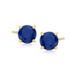1.30 ct. t.w. Round Sapphire Stud Earrings in 14kt Yellow Gold