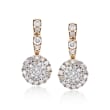 .63 ct. t.w. Pave Diamond Circle Drop Earrings in 14kt Two-Tone Gold