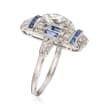 C. 2000 Vintage 1.52 ct. t.w. Diamond and .80 ct. t.w. Sapphire Ring in 18kt White Gold