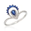 .30 ct. t.w. Sapphire and .14 ct. t.w. Diamond Ring in 14kt White Gold