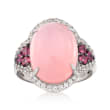Pink Chalcedony and .40 ct. t.w. Rhodolite Ring with White Topaz in Sterling Silver