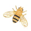 1.30 ct. t.w. Citrine and .40 ct. t.w. Black Spinel Bee Pin in 18kt Gold Over Sterling