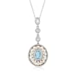 3mm Cultured Pearl and 2.00 ct. t.w. Blue Topaz Pendant Necklace in Sterling Silver