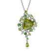C. 1990 Vintage 6.90 ct. t.w. Multi-Gemstone and .35 ct. t.w. Diamond Necklace in 18kt White Gold