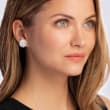 3.00 ct. t.w. Diamond Floral Earrings in 14kt White Gold