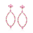 4.80 ct. t.w. Pink Sapphire and .47 ct. t.w. Diamond Oval Drop Earrings in 18kt Rose Gold 