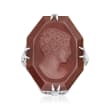 C. 1980 Vintage Red Carnelian Intaglio Ring in 18kt White Gold
