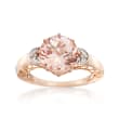 3.40 Carat Morganite Ring with Diamond Accents in 14kt Two-Tone Gold