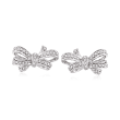 .24 ct. t.w. Diamond Bow Earrings in Sterling Silver