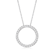 2.25 ct. t.w. CZ Eternity Circle Pendant Necklace in Sterling Silver