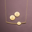 14kt Yellow Gold Single Initial Bar Necklace