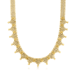 C. 1970 Vintage 18kt Yellow Gold Pointed Mesh Necklace
