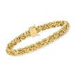 18kt Gold Over Sterling Silver Byzantine Bracelet with Magnetic Clasp