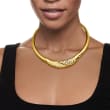 C. 1980 Vintage 1.20 ct. t.w. Diamond Crescent Collar Necklace in 14kt Yellow Gold