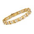 C. 1970 Vintage 2.20 ct. t.w. Diamond X and O Bracelet in 18kt Yellow Gold