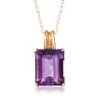 C. 1960 Vintage 14.00 Carat Amethyst Pendant Necklace in 18kt Yellow Gold