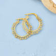 Italian 14kt Yellow Gold Filigree Hoop Earrings