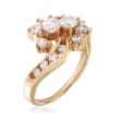 C. 1990 Vintage 1.25 ct. t.w. Diamond Cluster Ring in 14kt Yellow Gold