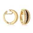 C. 1990 Vintage 1.50 ct. t.w. Diamond Double-Hoop Earrings with Hidden Sapphires in 18kt Gold