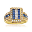 C. 1990 Vintage 1.75 ct. t.w. Sapphire and 1.10 ct. t.w. Diamond Ring in 18kt Yellow Gold
