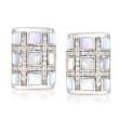 Belle Etoile &quot;Regal&quot; Mother-Of Pearl and .30 ct. t.w. CZ Earrings in Sterling Silver