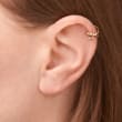 14kt Yellow Gold Heart Pattern Single Ear Cuff