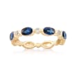 1.40 ct. t.w. Sapphire and Diamond Accent Ring in 14kt Yellow Gold