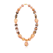 Multicolored Murano Glass Bead Necklace with 14kt Gold Over Sterling
