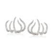 Gabriel Designs .59 ct. t.w. Diamond Spray Earrings in 14kt White Gold
