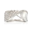 .50 ct. t.w. Diamond Half-Row Twist Ring in Sterling Silver