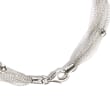 Italian Sterling Silver Multi-Strand Mesh Necklace