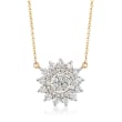 1.00 ct. t.w. Diamond Starburst Necklace in 14kt Yellow Gold