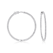 1.50 ct. t.w. CZ Inside-Outside Hoop Earrings in Sterling Silver