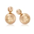 8-16mm Golden Simulated Pearl Earrings in Gold-Tone